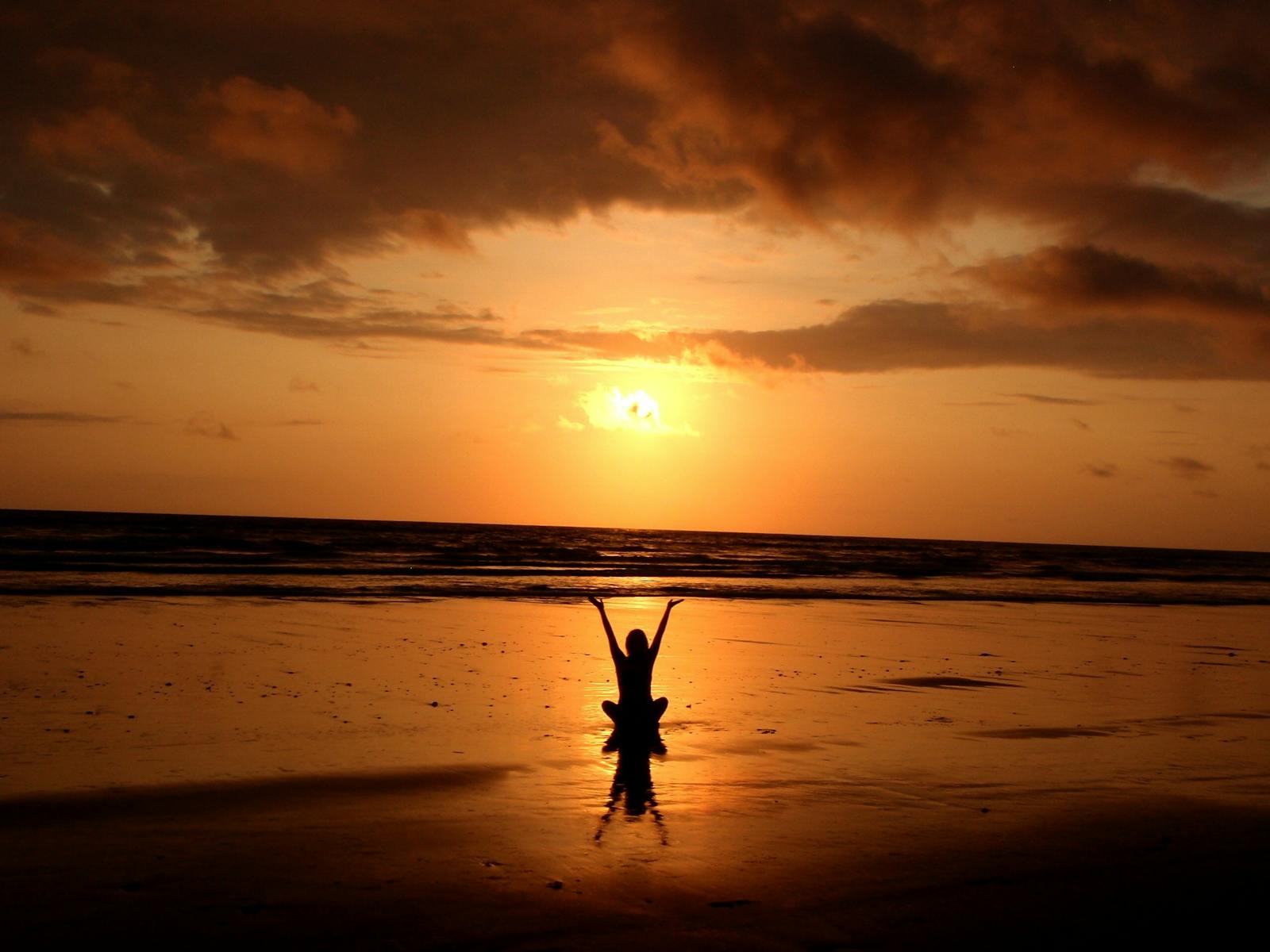 Silhouette of Person Raising Its Hand